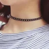 Chokers hediye kadın punk perçin çivili deri cezalandırıcı tıknaz kolye bilezik siyah