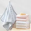 blue striped towels