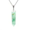 Pendentif Colliers FYSL Argent Plaqué Cristal Pilier Améthystes Pierre Et Résine Orgonite Collier Vert Aventurine Bijoux