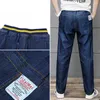 Moda Ragazzi Ragazzi Pantaloni Jeans di colore puro Pantaloni blu per bambini Elastico in vita Stretch Denim Vestiti da 8 a 16 anni Abbigliamento ragazzo 210622