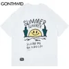 T-shirts Streetwear hip hop drôle graffiti sun cactus print t-shirts hommes Harajuku manches courtes manches décontractées tee t-shirts 210602