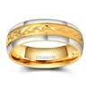 7mm Gold Farbe Titan Ring Für Männer Und Frauen Hochzeit Luxus Zwei Ton Kuppel Poliert Band Comfort Fit männer Frauen Ringe