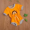 キッズロンパース女の子男の子レインボーロンパー幼児幼児ジャンプスーツ夏のファッションブティックベイビークライミング服1796 b3