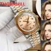 DayDate Yellow Rose Gold 41mm Watch Mens Роскошный ежедневный президент 316L Автоматический дизайнерские часы механические ROMA Dial Dial WritWatch Reloj