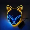 Demon Slayer Fox Mask Halloween Party Japoński Anime Cosplay Costume Maski LED Festival Favor Props XBJK2108