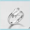Bagues de doigt de bijoux de cluster pour femmes mains en forme de câlin à la mode bijoux fins ouverts réglables antiques anillos qualité drop livraison 2021 ixr7i