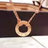 Cater Digner Love Double Chain Jewelry Women039S Classic Luxury Necklace With Single Diamond Gift BO1108A Item8218900