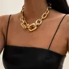 Exaggerated Big Acrylic Chain Necklace Fashion Geometric Pendant Necklace Women Unisex Punk Chunky Thick Collier Jewelry Gifts