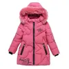 Babymeisje kleding 3-12 jaar oud winter gewatteerde jas warme mode kinderen hooded meisjes faux bont 211203