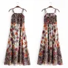 Jastie Boho Floral Print Maxi 드레스 여름 민소매 튜브 넥 유동 A 라인 드레스 비치 캐주얼 Boho Hippie 여성 Vestidos 210419