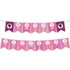 Сторона украшения розовая принцесса девушка с днем ​​рождения украшения баннер воздушный шар торт топпер детские игрушки для душа для детей