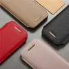 Ultra-tunt enkelt kort Solt Mobiltelefon Fodral för iPhone Samsung Universal PU Läder Pull Strap Pouch Bag Cover