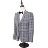 Men's Plaid Check Business Suits Men Wedding Party Latest Coat Pant Designs High Quality Jacket Vest & Blazers261Y