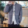 Jackets Outerwear & Coats Clothing Apparel Drop Delivery 2021 Mens Cotton Linen Long Sleeve Traditional Chinese Clothes Tang Suit Top Jacket