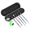 5 Styles DAB Tool Stainless Steel dabber bag rainbow manicure tools 106mm-121mmmm metal titanium nail for wax vaporizer dry herb atomizer pen with silicone jar