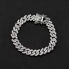 RQ iced out cuban chain Alloy Rhinton 9mm Cuban Link Chain Necklace Bracelets Cheap Rapper Jewelri cadenas de oro284F3606889