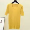 Plus Size Women Summer Sweaters Pullover Short Sleeve V Neck Thin Kint Jumper Casual Solid Oversized Sweater Female 210604