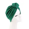 Femmes Turban Bonnet haut en coton noeud intérieur Hijab casquettes couleur unie africain torsion bandeau dames inde chapeau Hijabs casquette tête écharpe