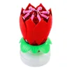 Innovative Party Cake Topper Musical Lotus Flower Rotating Happy Birthday Candle W/ 8 Small Candles RRA9313