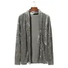 Guld sammet cardigan sjal krage mens jackor höst vinterrockar casual smal solid lyx hommes veste 210524