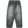 Rooklife Heren 2022 Tooling Wash Make Old Hair Geel Mes Cut Cross Cattle Jeans