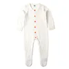 Nascido Baby Footie Roupas Verão Verão Candy Cor Malha Meninas Jumpsuits Manga Longa Meninos Meninos Macacões Crianças Roupa 210417