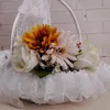 Confezione regalo Cerimonia nuziale Cesto per forniture per feste Ragazza di fiori in pizzo Romantico