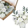 Artificial Flowers with Box White Pink Red Blue Rose Flowers for DIY Wedding Bouquets Centerpieces Arrangements Decoration