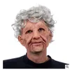 LaTex Halloween Mask Horror Headgear Bald Rotten Face Headgear Party Tricky Headgears Cosplay Decoration Old Man Masks HH5609 Bästa kvalitet F85