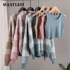 MASTGOU 3 Piece Sets Women's Tracksuits Winter Zipper Hooded Cardigan Sweaters + Tank Top + Knit Harem Pants Sport Suits Outfits 211116