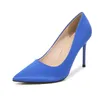 chaussures habillées en satin bleu