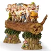 手作りの7つの小人の木Gnome庭の装飾樹脂像中庭の木の装飾品210804