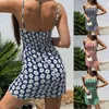 Kvinnor sexig sheath spaghetti strap strand boho bodycon klänning sommar daisy klänning fest mantel mini kvinnor sommar sundress ny 210422