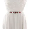 Bröllop sashes s477 rhinestone kristall bälten handgjorda brud med satin band cinturon flores tillbehör kväll klänningar sash