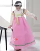 الأطفال الكورية فتاة hanbok اللباس زي العرقي الرقص التقليدية طويلة الأكمام تأثيري فساتين عارضة مصممة