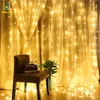 Guirlande lumineuse pour rideau, 3x3m, 6x3m, 220/110v, lumières féeriques en forme de glaçons, pour rideaux de fête de mariage, décoration de jardin