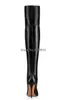 Boots Pointed Toe Black Leather Knee High Thin Heel Classical Style Women Lace-up Slim Bandage Long