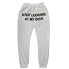 Heren Dames Joggers Joggingbroek Stop met kijken naar mijn lul Joggingbroek Hiphopprint Hoge taillebroek Streetwear Hippie Heren