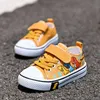 Children cartoon canvas shoes boys and girls casual low-top baby spring autumn breathable single fashion sneakers 220115
