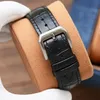 I-011 43mm * 12mm Montre de Luxe Mens Klockor Automatisk mekanisk rörelse 316 Fine Steel Watch Case Läderband Armbandsur