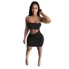 Plus Storlek S-2XL Kvinnor Klubb Klänningar Ärmlös Bodycon Kjolar Solid Färg One-Piece Klänning Sexig Sommarkläder Trendig Miniskirt Skinny Skirts Night Clubs Wear 4865