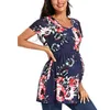 Maternity Dresses 2022 T Shirt Kvinnor Sommar Kläder Kortärmad Mode Tryck Toppar GraviditetT-tröja Camisetas de Mujer