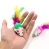 Colorful Feather Grit Small Mouse Cat Toys For Cat Feather Funny Playing Pet dog Cat Small Animals feather Kitten FY4654 U0304