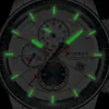 Currenブランドのメンズ腕時計高級ステンレススチールクォーツメンズウォッチスポーツクロノグラフ腕時計ビッグダイヤル時計レオリージョマスカリノ210517