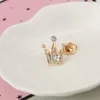 Moda Strass Mini Crown Broche Para As Mulheres Homens Fivelas No Terno Cristal Ouro Prata Cor Metal Pin Acessórios Xmas Presentes