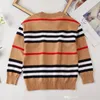 Autunno neonati maschi designer Maglia pullover moda Classico plaid manica lunga bambini maglioni di lana bambini a righe cashmere maglia Jumper S1736