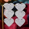 GODKI Luxus Lila Herz Baumeln Trendy Cubic Zirkon Hochzeit Verlobung Party Dubai Gold Ohrringe frauen 2021