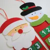 Julräkningskalendrar Pendant Cartoon Santa Claus Snowman Felt Kalender Xmas Prydnad Hem Festival Hängande Dekorationer BH5359 TYJ