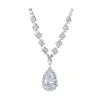 Chains 2022 Women Water Drop Necklace & Earring Jewelry Set Earrings Crystal Wedding