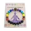 Charm Armbanden 2 stks 7 Chakra voor Vrouwen Mannen Natuurlijke Crystal Stone Lava Rock Healing Angst Feng Shui Sieraden Gift